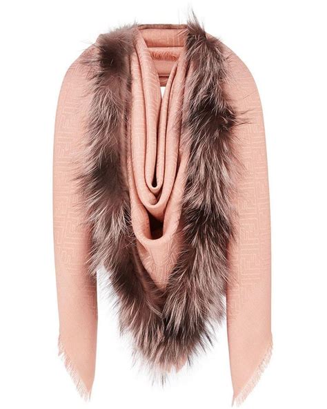 fendi silk scarf|fendi touch of fur shawl.